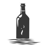 AI generated Silhouette a bottle black color only vector