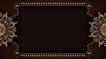 Brown background with golden mandala ornament vector