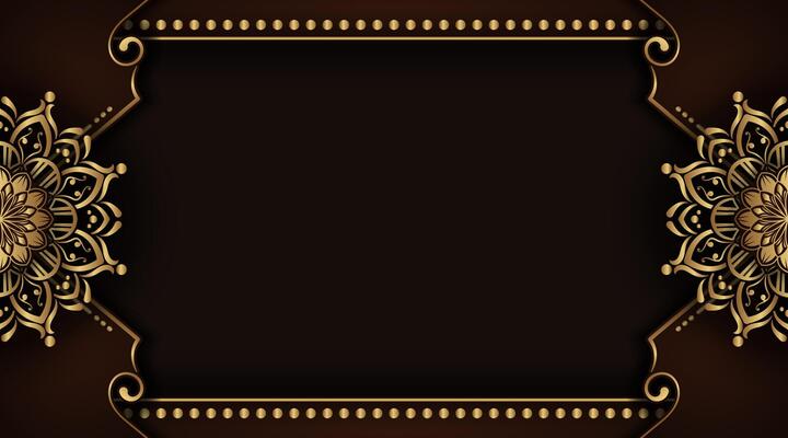 Brown background with golden mandala ornament