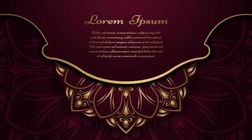 Luxury background with golden mandala ornament vector