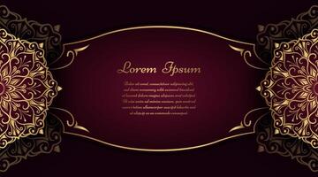 Luxury background with golden mandala ornament vector