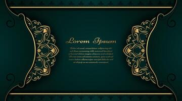 Luxury background with golden mandala ornament vector
