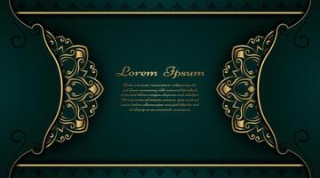 Luxury background with golden mandala ornament vector