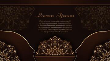 Luxury background with golden mandala ornament vector