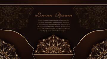 Luxury background with golden mandala ornament vector