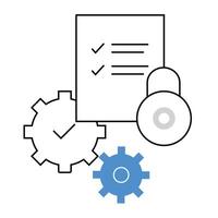 Project Locking Icon Illustration. Secure Project Lockdown Illustration. Visual representation of project locking mechanism ensuring data security and project integrity. vector