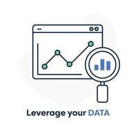 Data Driven Insights. How to Leverage Your Data Effectively. Data Empowerment Icon. Unlocking Your Data Potential. Vector Editable Stroke and Colors.