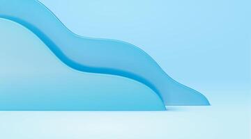 3d blue scene design with wave shape board. Suitable for summer product display. vector