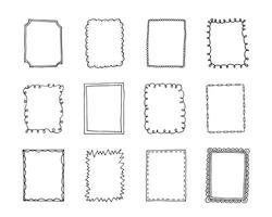 Hand drawn frames. Isolated on white background. vector