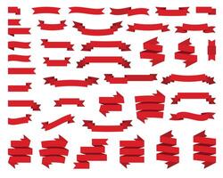 rojo web cintas colocar, vector ilustración