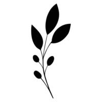 black silhouette of a plant, isolated on a white background vector