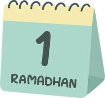 1 Ramadan calendar ilustration element for ramadan kareem vector