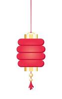 Red Hanging Chinese Lantern, Lunar New Year and Mid-Autumn Festival Decoration Graphic. Decorations for the Chinese New Year. Chinese lantern festival. vector