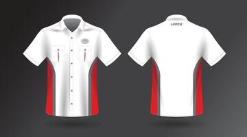 modern short sleeve shirt design for work . front and back view, Vector File