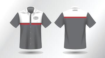 modern short sleeve shirt design for work . front and back view, Vector File