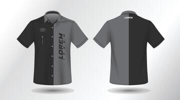 modern short sleeve shirt design for work . front and back view, Vector File