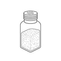 mano dibujado niños dibujo dibujos animados vector ilustración pimienta botella icono aislado en blanco antecedentes