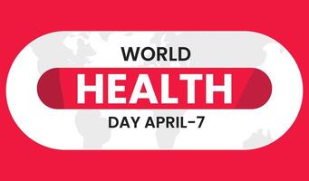 World Health Day banner with stethoscope and world map. Vector illustration.