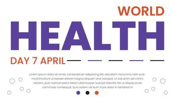 World Health Day banner with stethoscope and world map. Vector illustration.