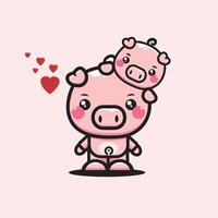 cute pig vector design illustration