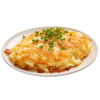 ai gegenereerd Spaans aardappel omelet recept geïsoleerd Aan transparant achtergrond png