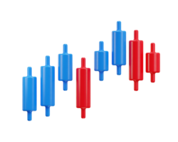 stock trading graph icon 3d render png