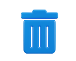 3d recycle bin trash can icon illustration png