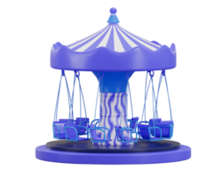 3d carousel icon concept of amusement park 3d illustration png