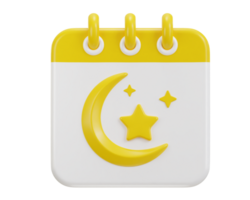 Ramadán calendario icono 3d representación ilustración png