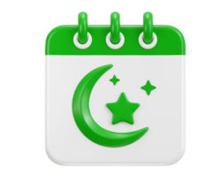 Ramadan calendario icona 3d interpretazione illustrazione png