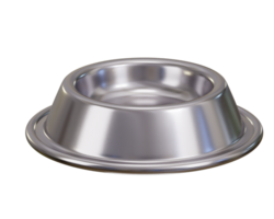 Food bowl stainless steel for dogs cats 3d render png