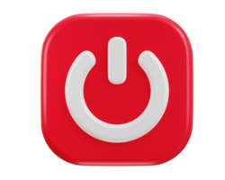 power off button icon on 3d rendering illustration png