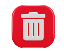 3d recycle bin icon with button icon illustration png