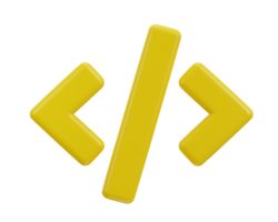 code icon 3d rendering symbol of web development png