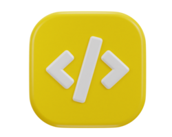código ícone 3d Renderização símbolo do rede desenvolvimento png