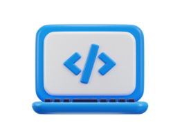 coding icon on web development icon 3d rendering illustration png