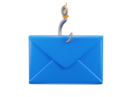 phishing email on cyber security icon 3d rendering illustration png