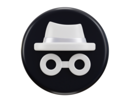 3d incognito mode icon png