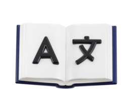 Sprache Buch Symbol 3d Rendern Illustration png