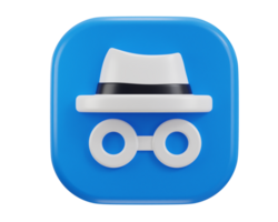 3d data protection on incognito mode icon png