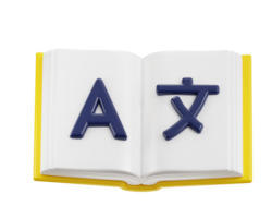 language book icon 3d rendering illustration png