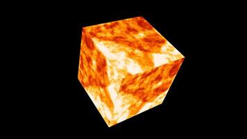 cubo magma effetto calore e alto temperatura struttura liscio superficie sfondo video