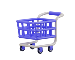 boodschappen doen trolley icoon 3d renderen illustratie png