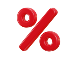 percentage icon 3d rendering illustration png