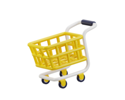 shopping trolley icon 3d rendering illustration png