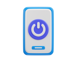 Phone with power button icon 3d render png