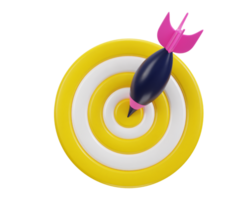 3d dart board icon for target with bullseye arrow icon png