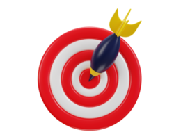 3d dart board icon for target with bullseye arrow icon png