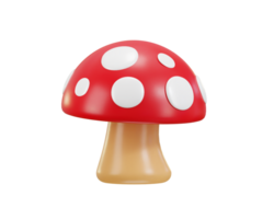 mushroom autumn icon 3d rendering illustration png