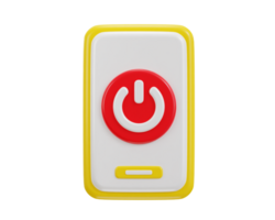 Phone with power button icon 3d render png